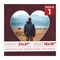 Dark Red Suede Mat Board for 21x21 Frames - Heart Opening for 16x16 Photos